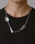 Collar de cuchara, hecho a mano, marca mexicana, plata, collar grande, summer sale, hot sale, regalo de cumpleaños para mujer, regalo de aniversario para mujer, descuentos, 25% de descuento, meses sin intereses, fashion, arte.
