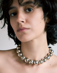 Collar de esferas caladas, caras, hecho a mano, marca mexicana, aleación de latón, collar grande, summer sale, hot sale, regalo de cumpleaños para mujer, regalo de aniversario para mujer, descuentos, 25% de descuento, meses sin intereses.