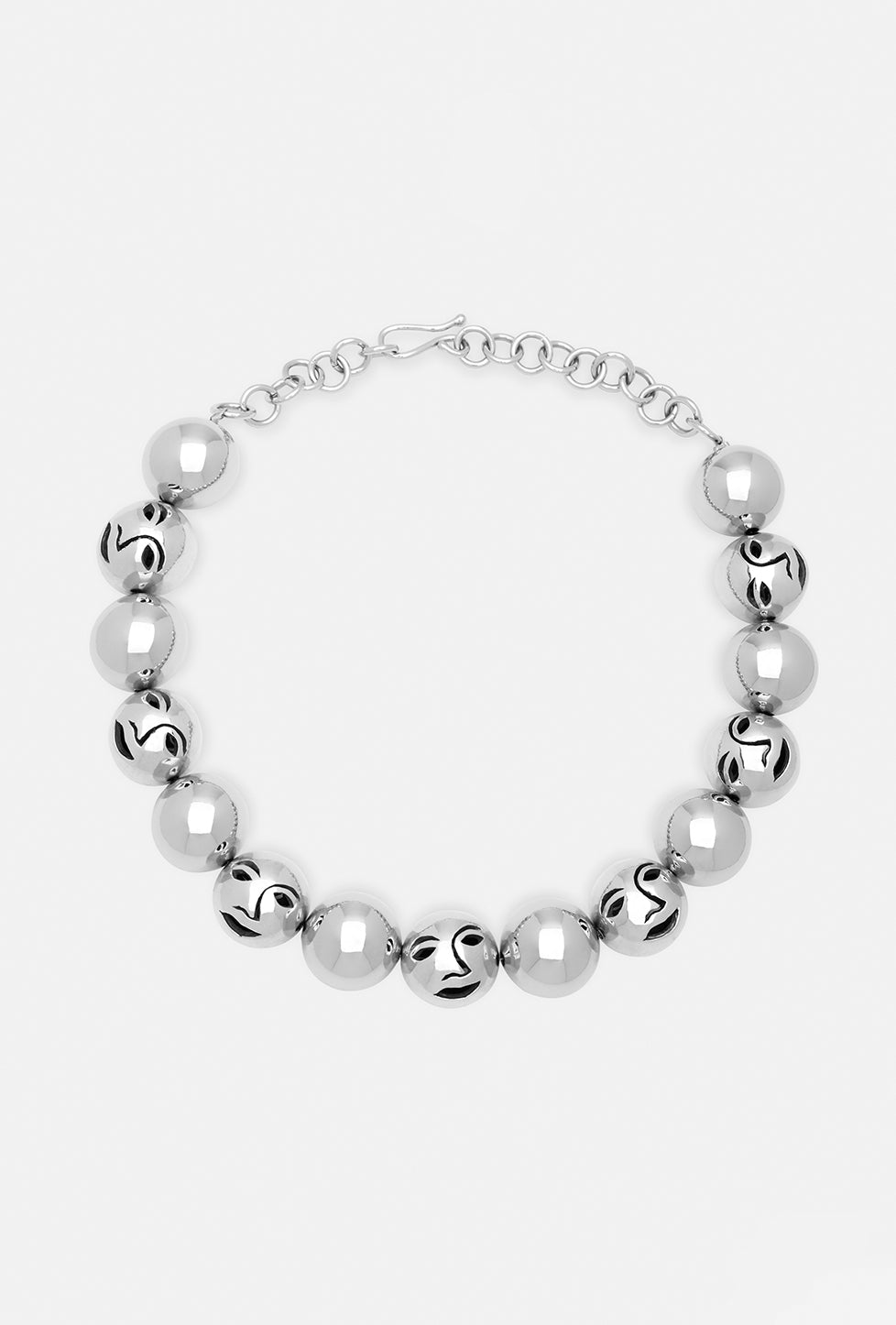 Collar de esferas caladas, caras, hecho a mano, marca mexicana, aleación de latón, collar grande, summer sale, hot sale, regalo de cumpleaños para mujer, regalo de aniversario para mujer, descuentos, 25% de descuento, meses sin intereses.