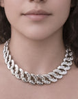 Collar de eslabones con perfiles, caras, hecho a mano, marca mexicana, aleación de latón, collar grande, summer sale, hot sale, regalo de cumpleaños para mujer, regalo de aniversario para mujer, descuentos, 25% de descuento, meses sin intereses.