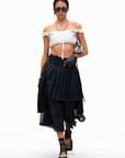 Falda Pinstripe Asimétrica